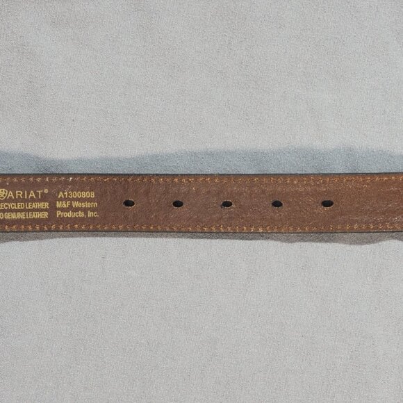 Ariat Belt Womens 24 Brown Leather Tooled Studded Diamond Concho Western Snap - Picture 8 of 13